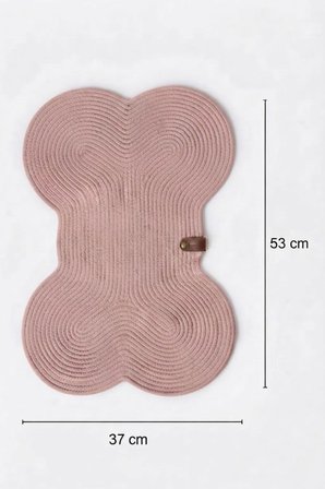 Reyo Pet El Yapımı Kemik Kedi ve Köpek Mama Matı, Kedi Tırmalama Matı, %100 Pamuk İpli - Pembe