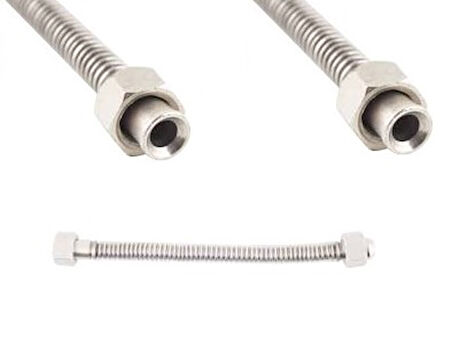 100CM 1/4-1/4  PASLANMAZ ÇELİK ESNEK GAZ FLEX ÇİFT REKORLU 