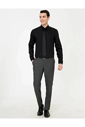 Siyah Slim Fit Uzun Kollu Klasik Gömlek G021SZ004.000.1408891.VR046