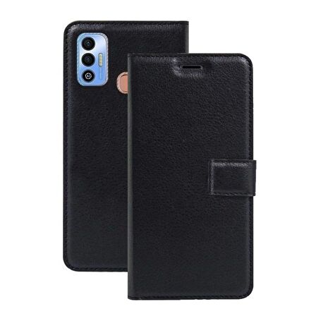 Smcase Tecno Spark 7 Kılıf Kartlıklı Standlı Cüzdan 