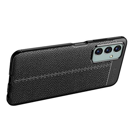 Smcase Samsung Galaxy M23 Kılıf Deri Dokulu Niss Silikon
