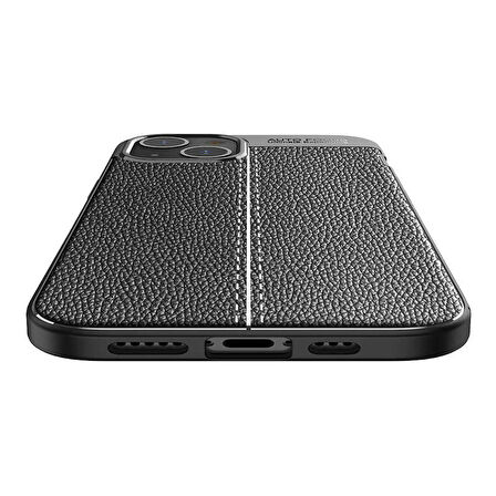 Gpack Apple iPhone 14 Plus Kılıf Niss Silikon Deri Görünümlü Kamera Korumalı