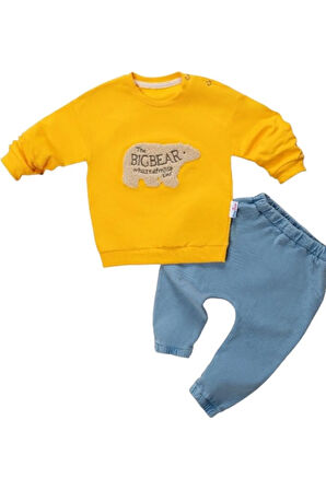 2'Lİ BEBEK ÇOCUK KOT PANTALONLU 2 İPLİK TAKIM