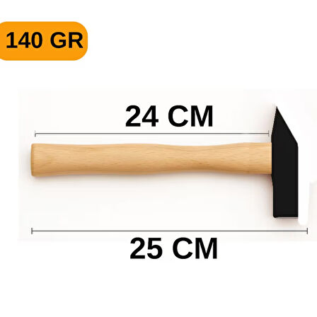 Beylini 140 Profesyonel Ahşap Saplı Çift Taraf Çekiç Çelik Baş Ergonomik Çivi Çakma Ince Işçilik Dayanıklı