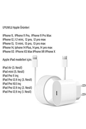 iPhone 14 Uyumlu Şarj Aleti HIZLI PD Şarj Cihazı Apple iPhone 14 Pro 14 Plus 14 Pro Max 20W HIZLI