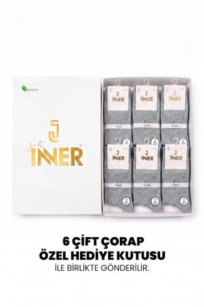 Just Inner Erkek 6'lı Pamuklu Uzun Mevsimlik Çorap Nefes Alan Konforlu (14100)