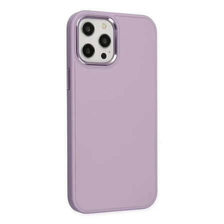 Apple iPhone 12 Pro Max Kılıf Asya Deri Silikon - Lila