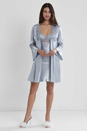 Pierre Cardin 6'lı Kaplı Gecelik Sabahlık Set 6325 Mist
