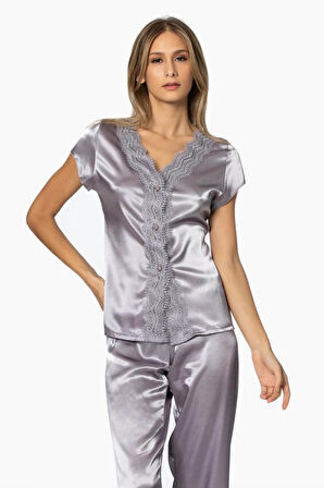 Pierre Cardin 6'lı Saten Gecelik Sabahlık Çeyiz Seti 6010 Royal