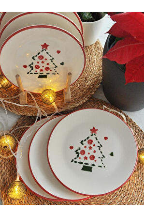 Yeniyıl 2025 Çam Ağacı 6 lı Pasta Set-19 cm.