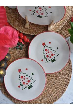 Yeniyıl 2025 Çam Ağacı 6 lı Pasta Set-19 cm.