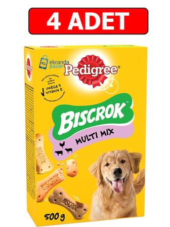 Pedigree Biscrok Multi Mix 500 gr 4 adet köpek ödül bisküvisi