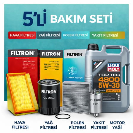 Filtron BMW 6.40 Dizel xDrive Liqui Moly 4200 6 Lt Motor Yağı Filtre Seti (2011-2018) 5 Li