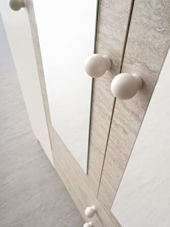 Petra 4 Kapaklı Aynalı Elbise Dolabı Gardrop 160x55x200 