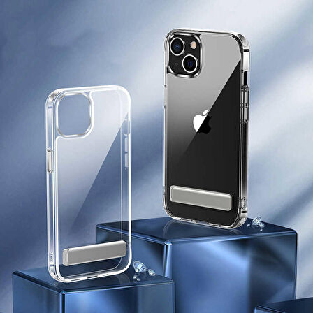 Gpack Apple iPhone 14 Plus Kılıf Lüx Silikon L Standlı