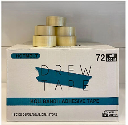 Hot Melt Özellikli Kaliteli Koli Bantı 45*100 Metre (48 Adet)