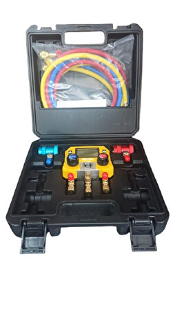 LX-MANİFOLD DİJİTAL İKİLİ GAZ SAATİ SARI MG-10B HORTUMLU (KUTULU)