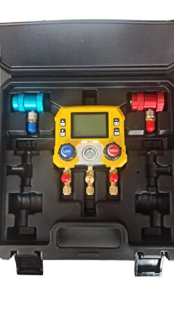 LX-MANİFOLD DİJİTAL İKİLİ GAZ SAATİ SARI MG-10B HORTUMLU (KUTULU)