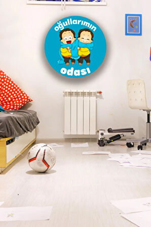 Ikiz Erkek Çocuk Odası Tablo Modeli, Ahşap Kapı Duvar Süsü, Ikiz Bebek Dekoru