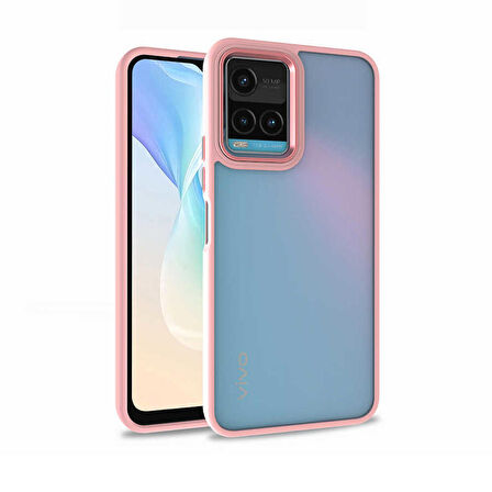 Smcase VİVO Y21s Kılıf Renkli Bumper Hybrid Flora Silikon