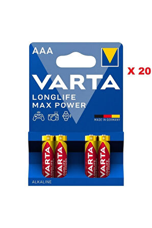 80 Adet Varta Longlife Max Power Aaa Alkalin Ince Kalem Pil 4lü