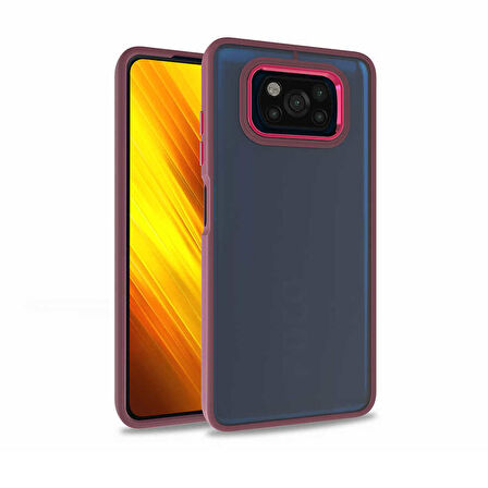 Smcase Xiaomi Poco X3 NFC Kılıf Renkli Bumper Hybrid Flora Silikon