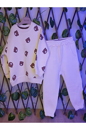 UNISEX AYICIKK DESENLİ ŞARDONLU 2'Lİ TAKIM
