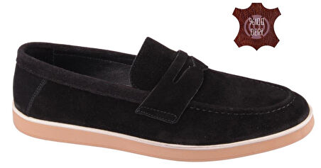 : Velmo Hakiki Süet Deri Erkek Loafer Ayakkabı 1413 – Lacivert | Siyah | Kum | Füme 