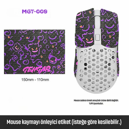 Mouse Tape Kaydırmaz Etiket – Kesilebilir Yapışkanlı Mouse Kayma Önleyici Bant 150×110 mm MGT-009