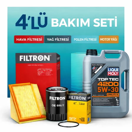 Filtron Ford EcoSport 1.5 Dizel Liqui Moly 4200 Motor Yağı Filtre Seti (2018-2022) 4 Lü