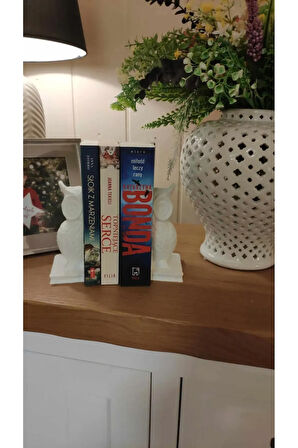 Baykuş Şeklinde Beyaz Kitap Tutucu – Sağ Ve Sol 2 Adet, Şık Ve Fonksiyonel Tasarım