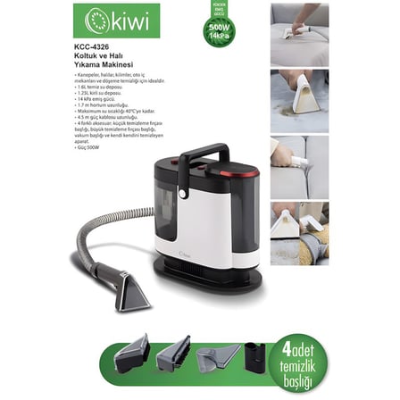 Kiwi KCC-4326 Siyah Koltuk Ve Halı Yıkama Makinesi