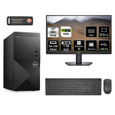 DELL VOSTRO 3910 MN3910D573 i5 12400 24GB RAM 1TB SSD GT1030 4GB 21.5" W11P MASAÜSTÜ PC