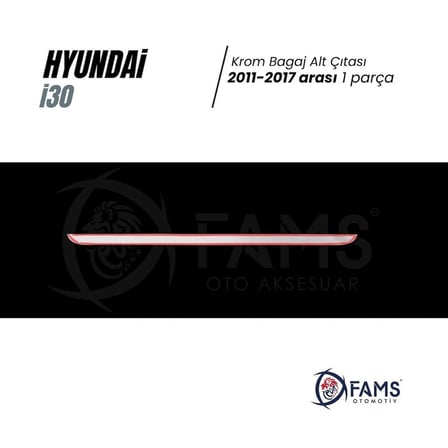 Hyundai I30 Krom Bagaj Alt Çıtası 2011-2017 Arası Paslanmaz Çelik
