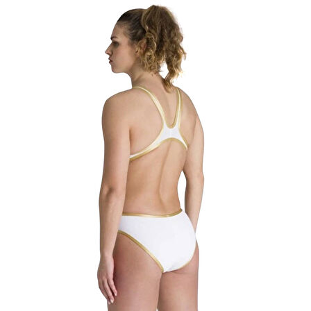 One Big Logo One Piece Kadın Beyaz Yüzücü Mayosu 001198106