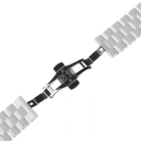 Gpack Apple Watch Series 8 41mm Kordon Parlak Seramik Kaplama Metal ZR 