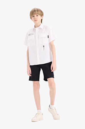 DeFacto Erkek Çocuk Cepli Basic Düz Gabardin Şort C2955A825SMBK27