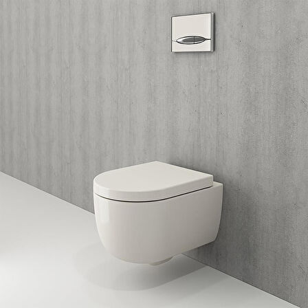 Bocchi V-Tondo Rimless Asma Klozet Kanalsız Kısa Kapak Hariç Parlak Bisküvi 1417-014-0128