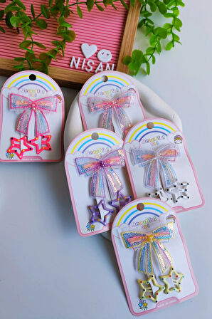 Pul Payet Fiyonk Pens Toka - 2 Adet Puantiyeli Çıt Çıt Yıldız Toka Seti