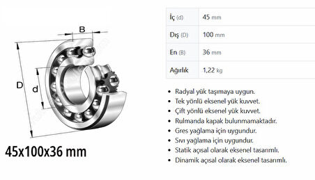 HTH RULMAN 2309 C3 (45X100X36)