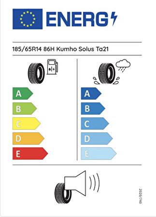 Kumho 185/65R14 86h Ta21 D-B-70 M+S Yaz Oto Lastik (Üretim Yılı: 2024)