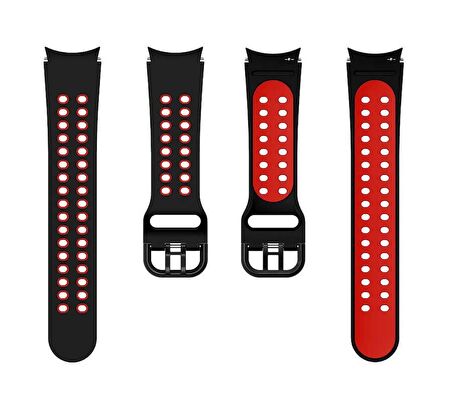 Gpack Samsung Galaxy Watch 5 44mm Kordon Delikli Çift Renk Silikon 
