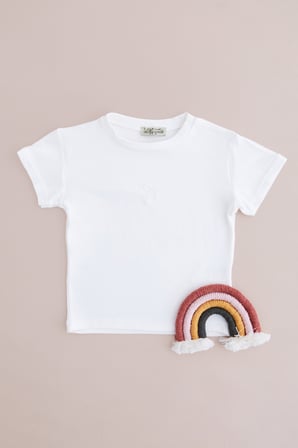 Fiyonk Nakışlı Slim Fit Kız Çocuk Tişört