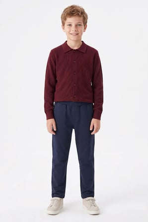 Beli Bağcıklı Penye Kumaş Unisex Çocuk Pantolon