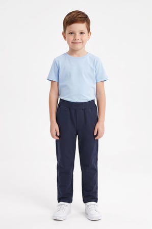 Beli Bağcıklı Penye Kumaş Unisex Çocuk Pantolon