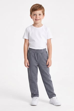 Beli Bağcıklı Penye Kumaş Unisex Çocuk Pantolon