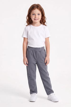 Beli Bağcıklı Penye Kumaş Unisex Çocuk Pantolon