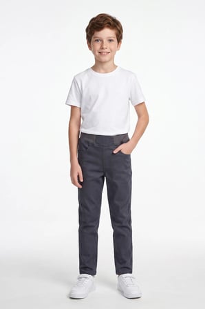Beli Bağcıklı Gabardin Kumaş Unisex Çocuk Pantolon