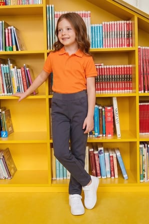 Beli Bağcıklı Gabardin Kumaş Unisex Çocuk Pantolon