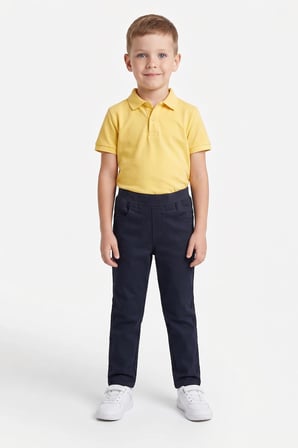 Beli Bağcıklı Gabardin Kumaş Unisex Çocuk Pantolon